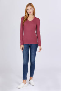 Cotton Jersey V-neck Top