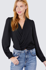 Load image into Gallery viewer, V-neck Surplice Woven Top
