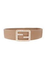 Load image into Gallery viewer, 2fb Rhinestone Buckle Elastic Belt
