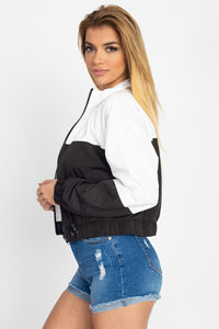 Long Sleeve Color Blocking Wind Breaker