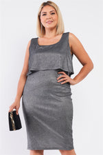 Load image into Gallery viewer, Night Sky Shimmer Sleeveless Layered Dress
