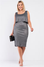 Load image into Gallery viewer, Night Sky Shimmer Sleeveless Layered Dress
