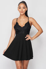 Load image into Gallery viewer, Floral Lace Fit &amp; Flare Dress
