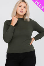 Load image into Gallery viewer, Plus Size Mock Neck Solid Top
