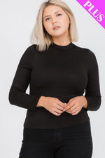 Load image into Gallery viewer, Plus Size Mock Neck Solid Top
