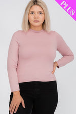 Load image into Gallery viewer, Plus Size Mock Neck Solid Top
