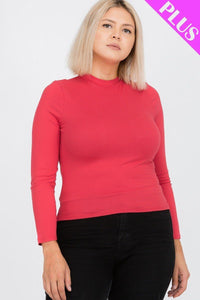 Plus Size Mock Neck Solid Top