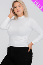 Load image into Gallery viewer, Plus Size Mock Neck Solid Top
