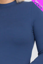 Load image into Gallery viewer, Plus Size Mock Neck Solid Top
