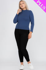 Load image into Gallery viewer, Plus Size Mock Neck Solid Top
