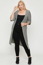 Load image into Gallery viewer, Plus Size Two Tone Knit Cardigan
