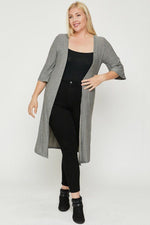 Load image into Gallery viewer, Plus Size Two Tone Knit Cardigan
