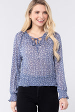 Load image into Gallery viewer, Long Sleeve Print Woven Top
