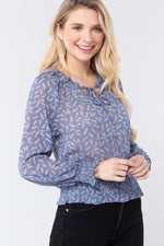 Load image into Gallery viewer, Long Sleeve Print Woven Top
