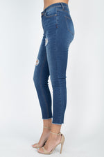 Load image into Gallery viewer, 5 Pocket Capri Denim Jeans
