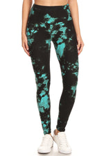 Load image into Gallery viewer, 5-inch Long Yoga Style Banded Lined Tie Dye Printed Knit Legging With High Waist
