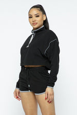 Load image into Gallery viewer, Sporty Crop Top Sporty High-waist Shorts Set
