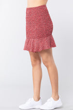 Load image into Gallery viewer, Smocked Ruffle Print Mini Skirt
