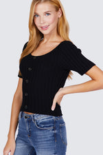 Load image into Gallery viewer, Short Slv Rib Sweater Top
