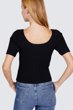 Load image into Gallery viewer, Short Slv Rib Sweater Top
