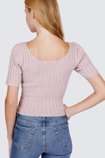 Load image into Gallery viewer, Short Slv Rib Sweater Top
