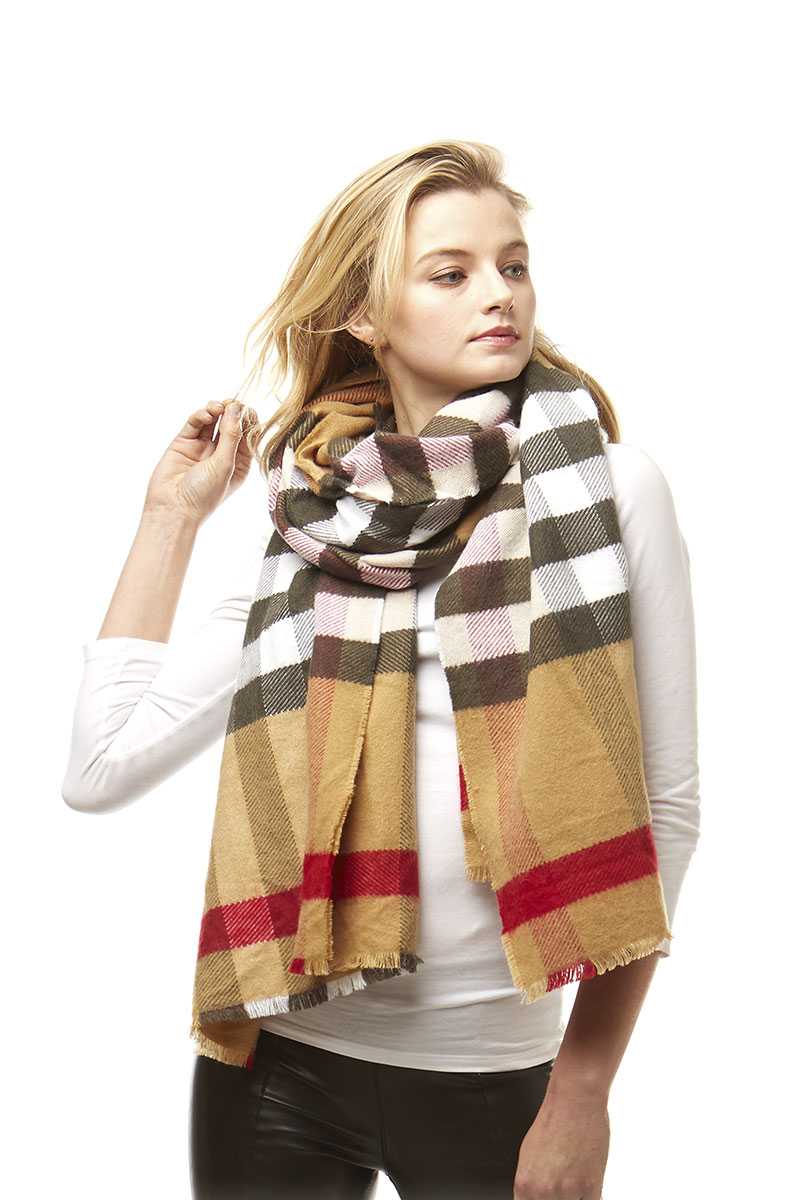 Plaid Oblong Scarf