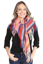 Load image into Gallery viewer, Stripes Blanket Scarf With Fringes
