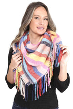 Load image into Gallery viewer, Stripes Blanket Scarf With Fringes
