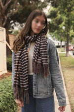 Load image into Gallery viewer, Tartan Woven Tasself Scarf
