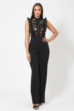 Load image into Gallery viewer, Crochet Lace Combined Bodice Jumpsuit
