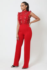 Load image into Gallery viewer, Crochet Lace Combined Bodice Jumpsuit
