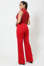 Load image into Gallery viewer, Crochet Lace Combined Bodice Jumpsuit
