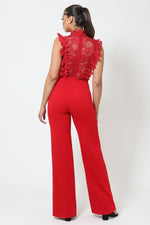 Load image into Gallery viewer, Crochet Lace Combined Bodice Jumpsuit
