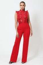 Load image into Gallery viewer, Crochet Lace Combined Bodice Jumpsuit
