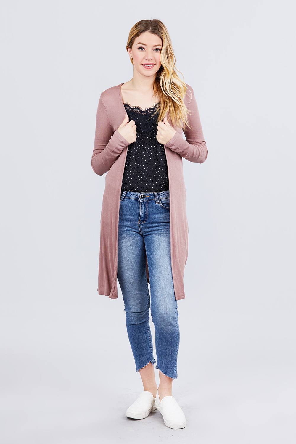 Side Slit Tunic Cardigan