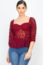 Load image into Gallery viewer, Smock Waist Lace Embroidered Top
