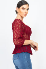 Load image into Gallery viewer, Smock Waist Lace Embroidered Top
