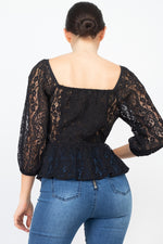 Load image into Gallery viewer, Smock Waist Lace Embroidered Top
