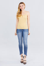 Load image into Gallery viewer, Lace Trim Rib Cami Knit Top
