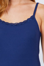 Load image into Gallery viewer, Lace Trim Rib Cami Knit Top
