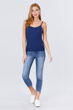 Load image into Gallery viewer, Lace Trim Rib Cami Knit Top
