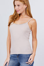 Load image into Gallery viewer, Lace Trim Rib Cami Knit Top
