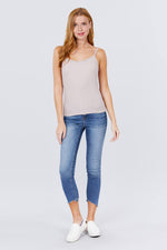 Load image into Gallery viewer, Lace Trim Rib Cami Knit Top
