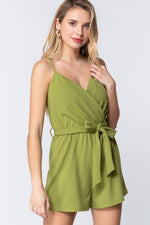 Load image into Gallery viewer, V-neck Cami Belted Romper
