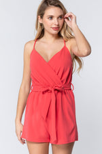 Load image into Gallery viewer, V-neck Cami Belted Romper
