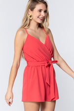 Load image into Gallery viewer, V-neck Cami Belted Romper
