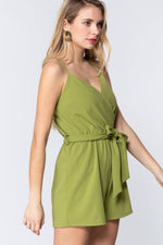 Load image into Gallery viewer, V-neck Cami Belted Romper
