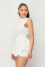 Load image into Gallery viewer, Flirty Lace Front Hi-low Romper With Waist Tie
