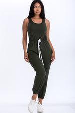 Load image into Gallery viewer, Elasticized Waist Jogger Jumpsuit
