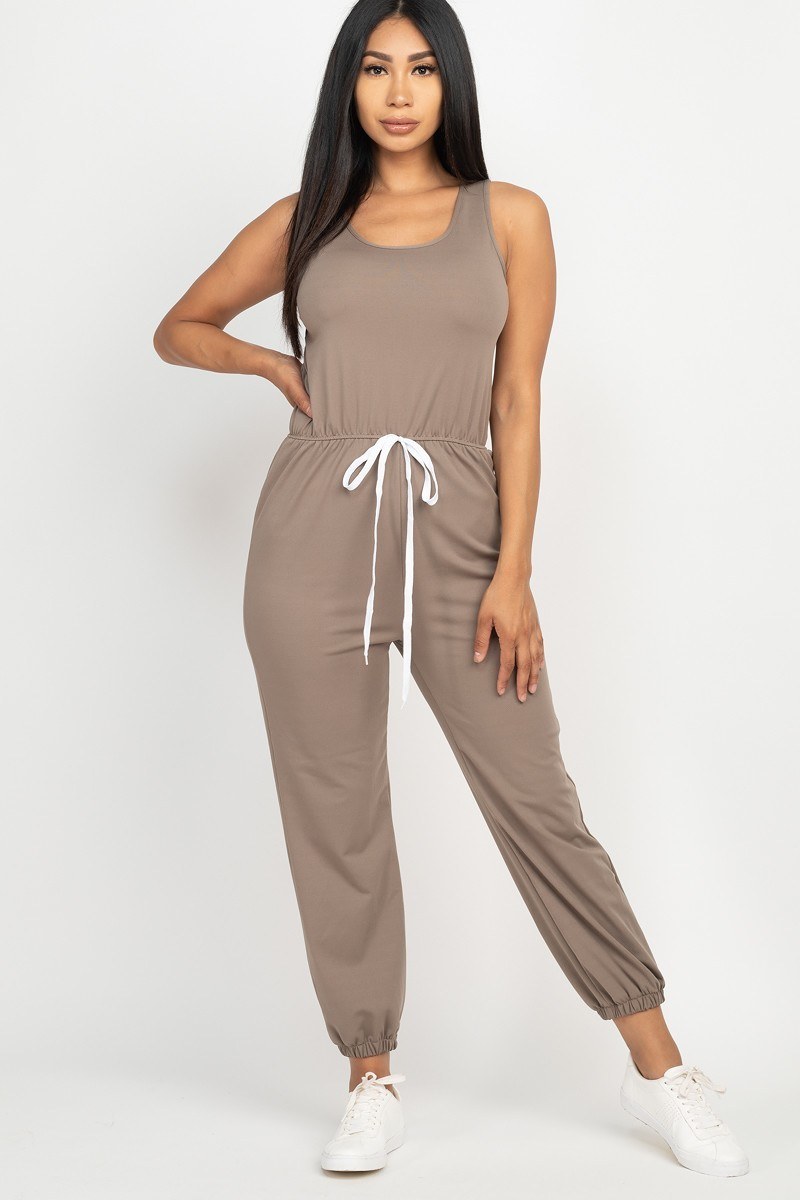 Elasticized Waist Jogger Jumpsuit